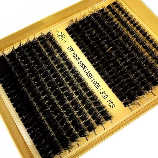 80D/100D Russian Volume Mink Eyelash Clusters(320 Pieces)