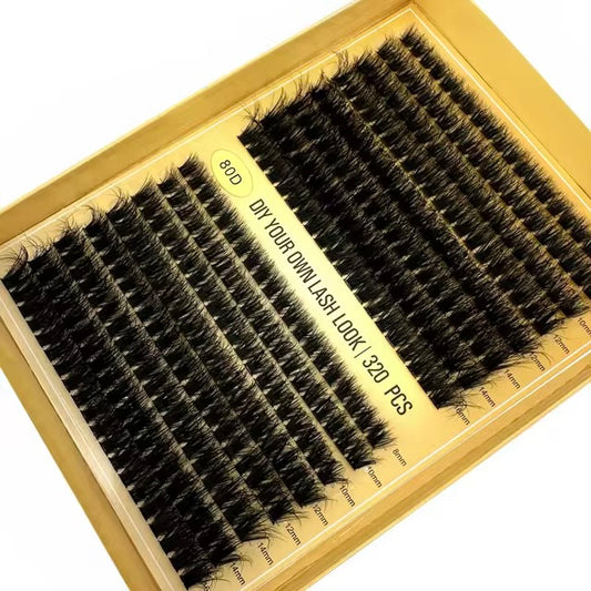 80D Russian Volume Mink Eyelash Clusters (320 Pieces)